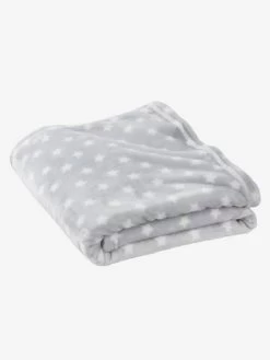 Couverture Enfant Microfibre Imprimée étoiles Marine Grisé Imprimé - Vertbaudet