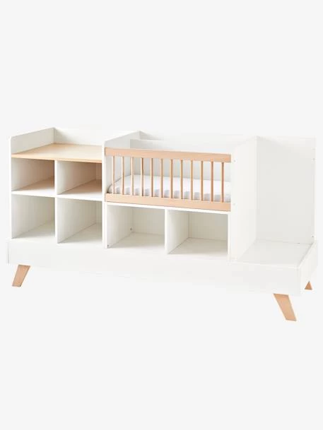 Lit Combiné 4 En 1 évolutif Avec Rangements Et Table à Langer COMBINID Blanc / Bois - Vertbaudet – Image 4