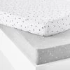 Lot De 2 Draps-housses Bébé En Jersey Extensible Imprimé étoiles Gris Chiné/blanc - Vertbaudet