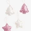 Lot De 4 Décorations De Noël Glitter Rose - Vertbaudet