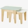 Tables Gigognes Gris Vert/bois + Blanc/bois - Vertbaudet